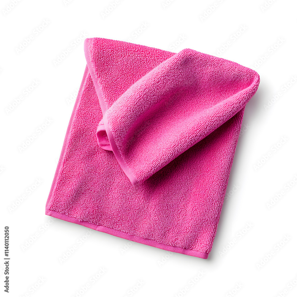 Pink microfiber cloth, isolated on white background Pink microfiber cloth, isolated on white background