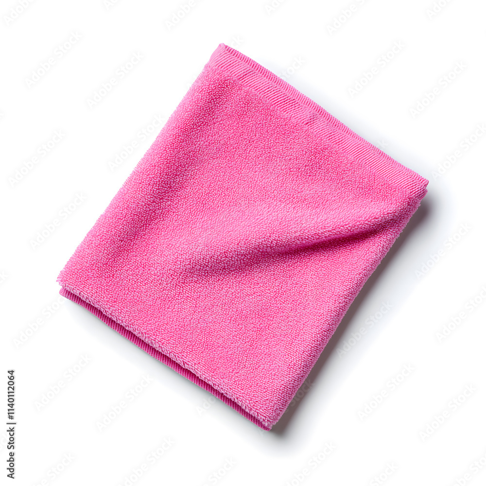 Pink microfiber cloth, isolated on white background Pink microfiber cloth, isolated on white background