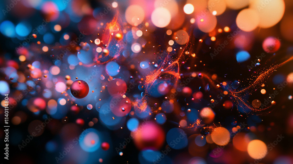 Abstract colorful bokeh with floating spheres and swirls. Abstract colorful bokeh with floating spheres and swirls.