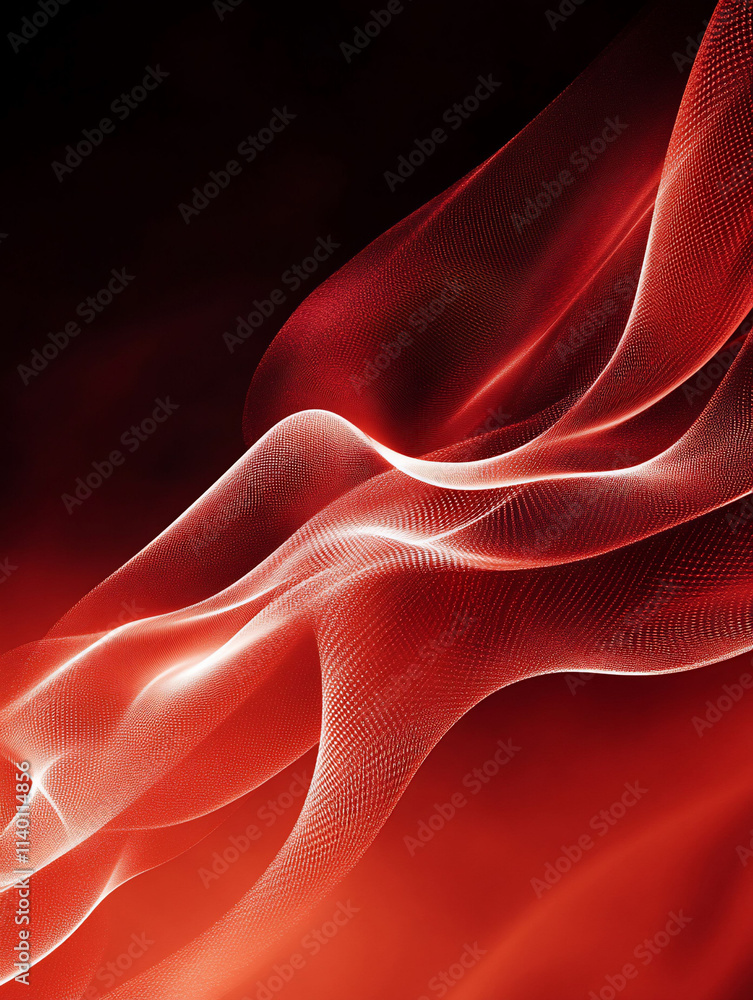 Obraz premium Abstract red waves creating a dynamic visual effect.