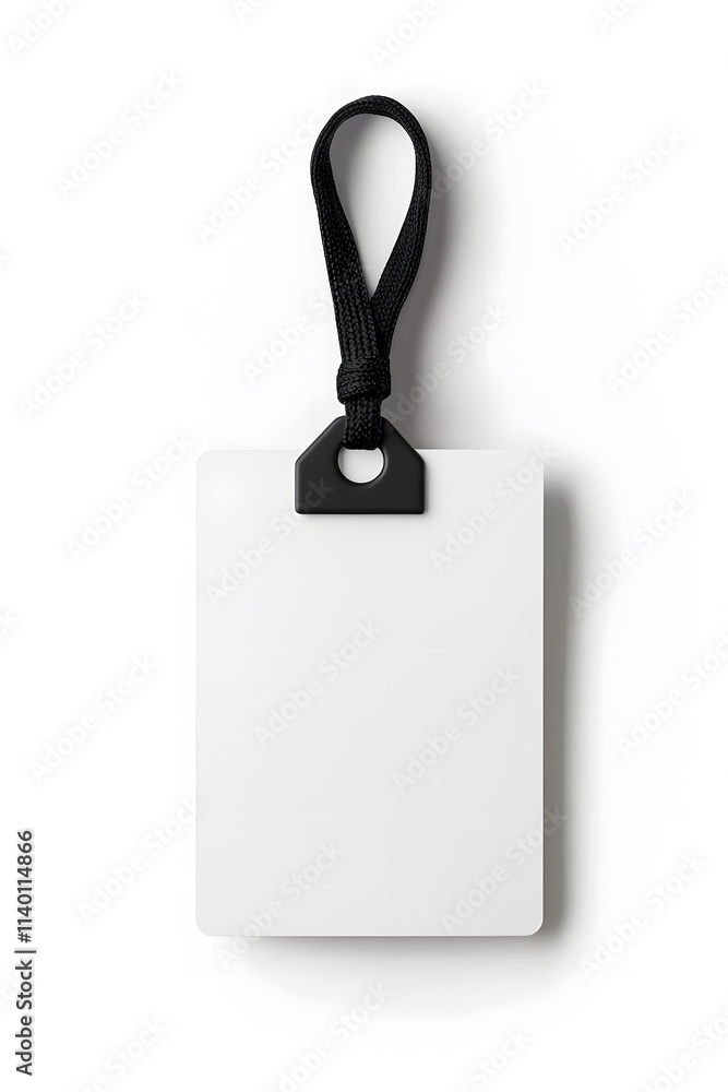 Fototapeta premium Identification blank plastic id, badge mockup, isolated on white background