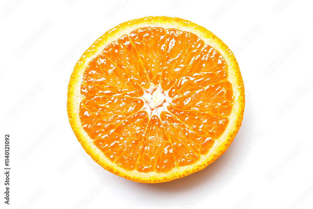 Fresh juicy tangerine isolated on white background