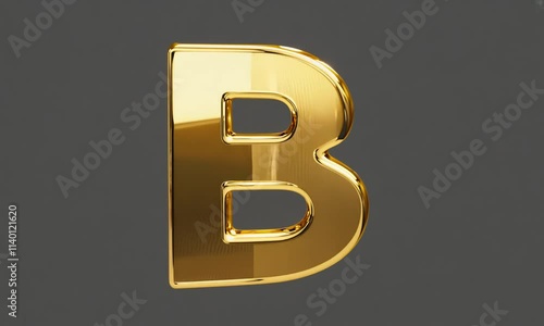 A shiny, gold 3D letter 