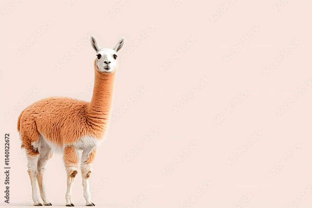 Lama alpaca animal isolated on white background Lama alpaca animal isolated on white background