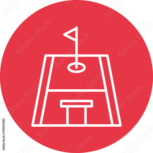 Mini Golf Course line circle icon