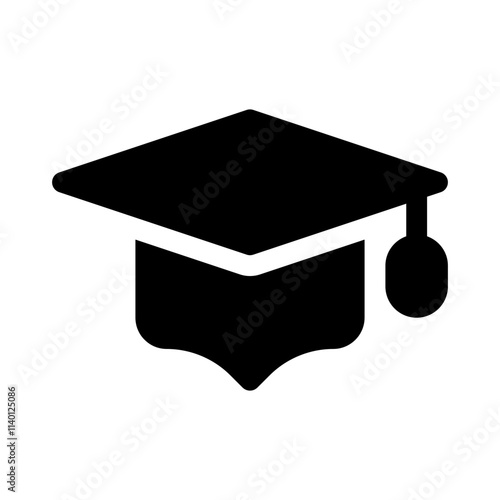 graduation cap glyph icon