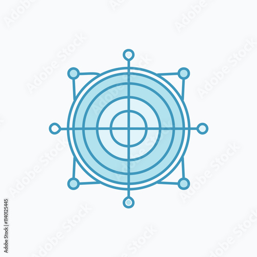 Target aim success strategy. Achieve goals visualize success.  Bullseye represents ambition and focus.