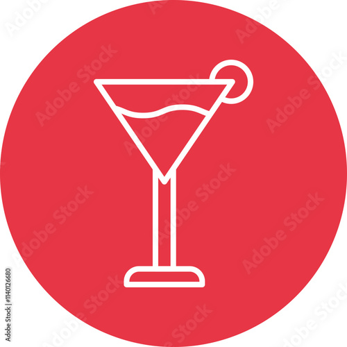 Cocktail Glass line circle icon