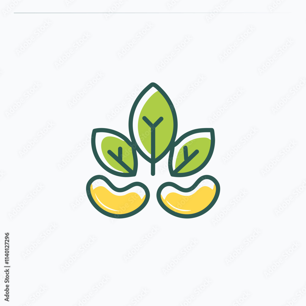 Nature's bounty beans. Organic growth, healthy harvest.  Symbol of natural, vibrant life.