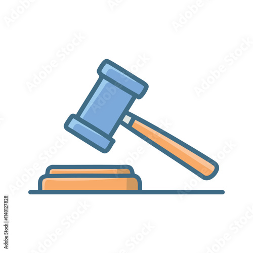 Gavel justice law symbol. Legal decision, verdict, judgment.  Symbolizes authority, fairness, and the pursuit of justice.