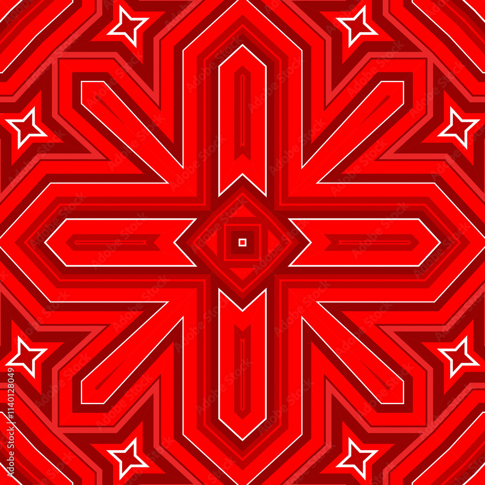 Seamless square pattern red. Christmas pattern red. Santa Claus pattern. Merry Christmas. Happy New Year.