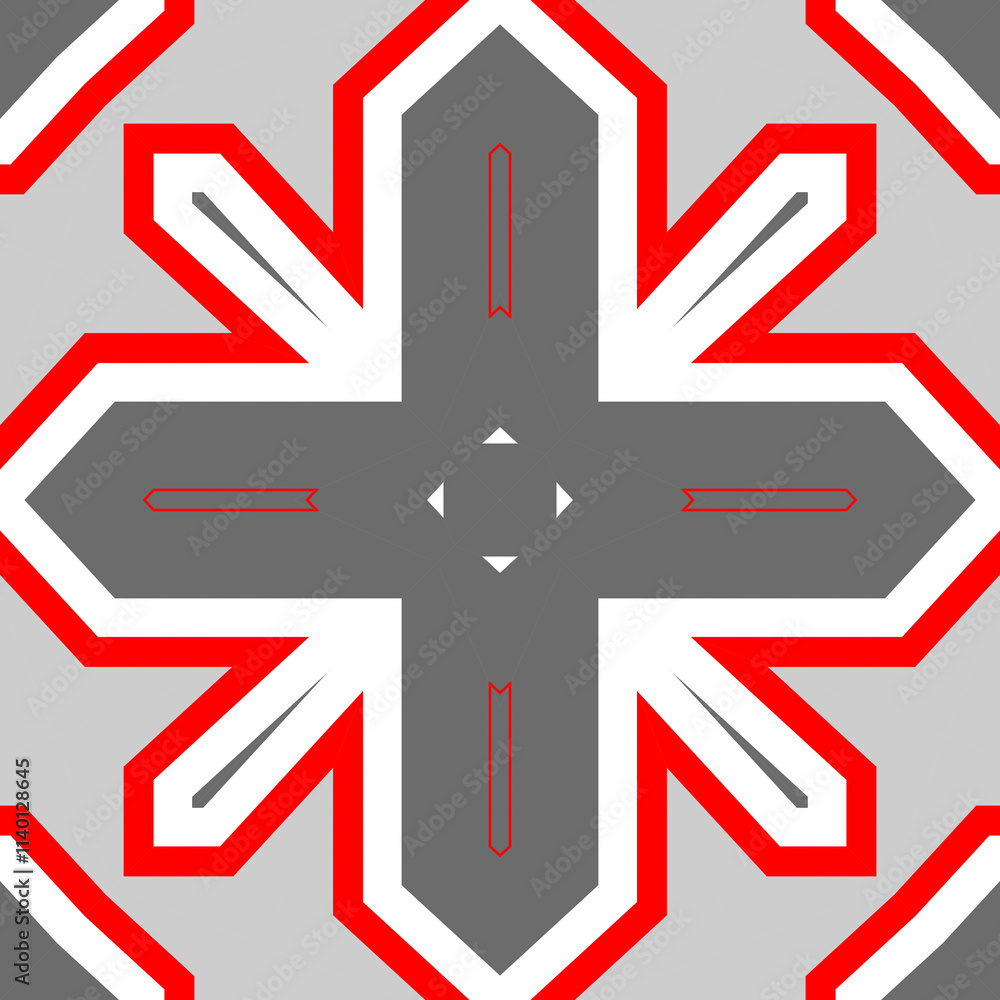 Obraz premium Seamless pattern gray and red. Christmas pattern gray and red. Merry Christmas. Happy New Year.