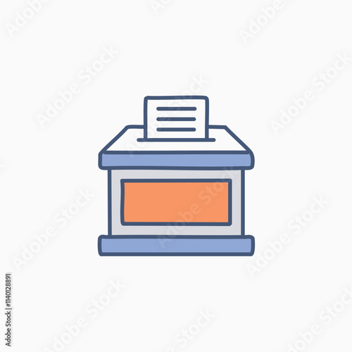 Ballot box voting icon. Election symbol; vote, choice, democracy concept.  Submit your ballot.