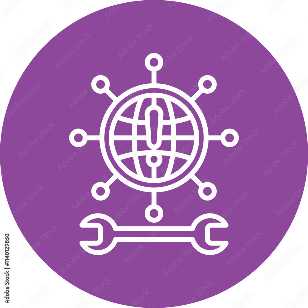 Network Troubleshooting line circle icon Network Troubleshooting line circle icon