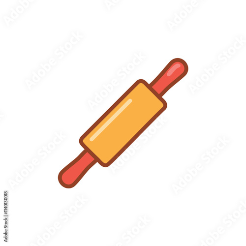 Pastry rolling pin icon. Baking utensil;  symbol of cooking, preparation, and homemade treats.
