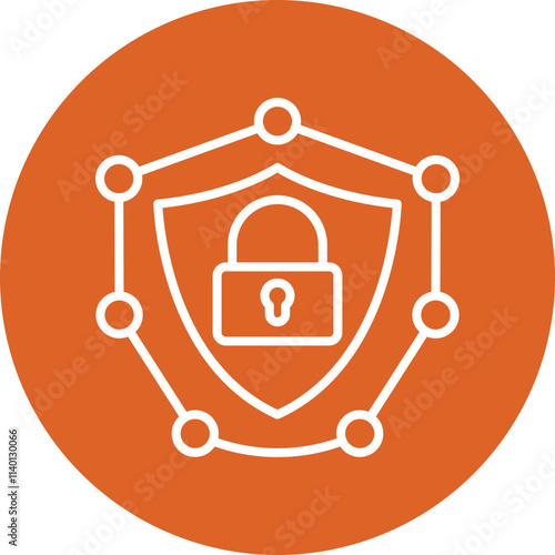 Private Network line circle icon