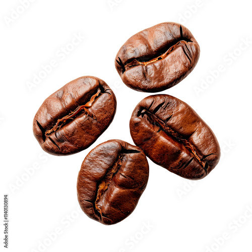 Wallpaper Mural Coffee beans, isolated on a transparent background. PNG element. Torontodigital.ca