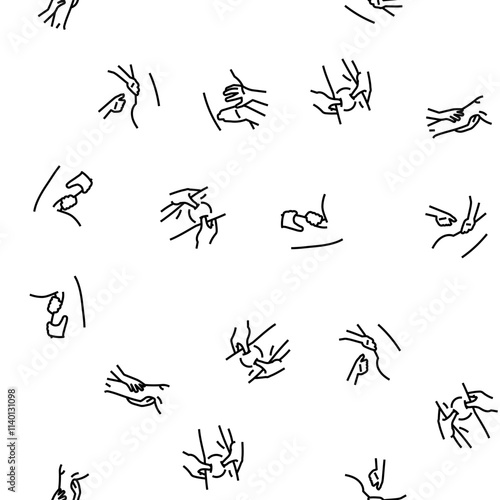 massage therapy relaxation vector seamless pattern thin line illustration