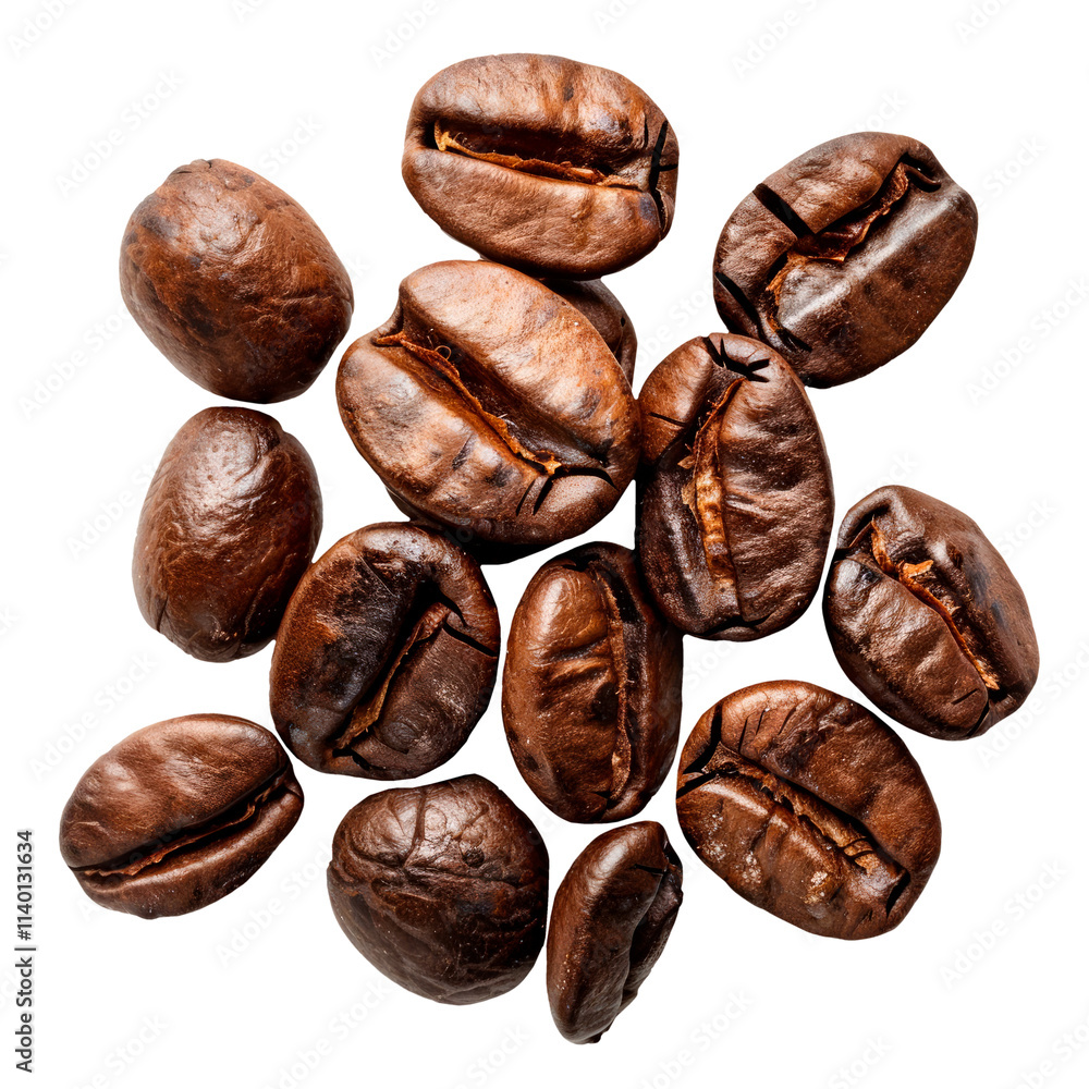 Coffee beans, isolated on a transparent background. PNG element. Coffee beans, isolated on a transparent background. PNG element.