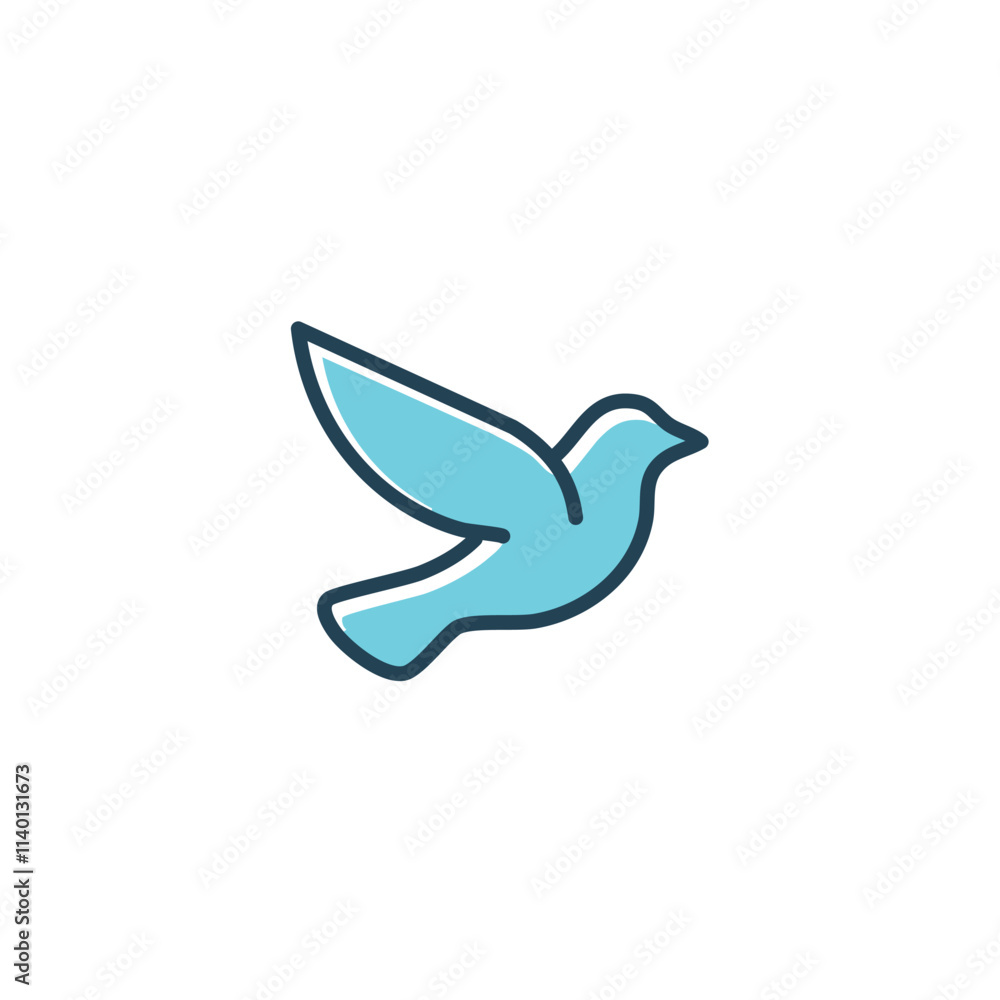 Peaceful dove bird icon. Blue dove in flight, symbolizing serenity, hope, and peace. A gentle image. Peaceful dove bird icon. Blue dove in flight, symbolizing serenity, hope, and peace. A gentle image.
