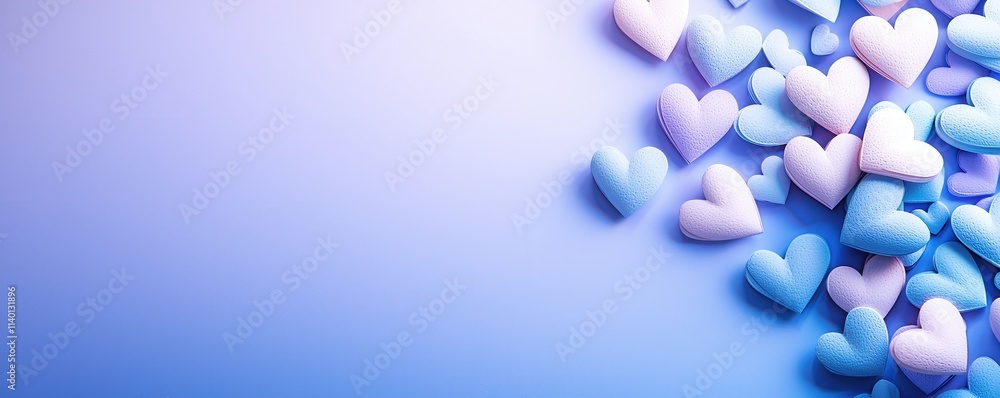 Layered pastel hearts on gradient paper a creative art space Layered pastel hearts on gradient paper a creative art space