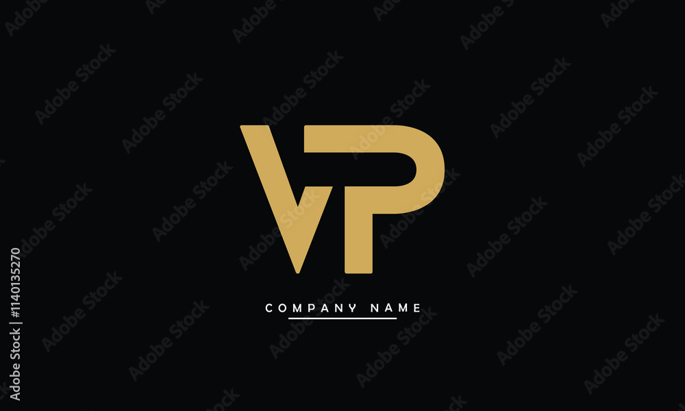 VP, PV, V, P Abstract Letters Logo Monogram VP, PV, V, P Abstract Letters Logo Monogram