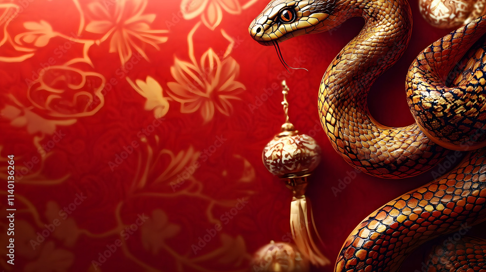 chinese snake new year background with copy space for text chinese snake new year background with copy space for text