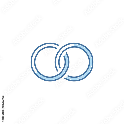Interlinked circles design. Symbolic image representing unity, connection, and partnership.  Perfect for relationship themes.