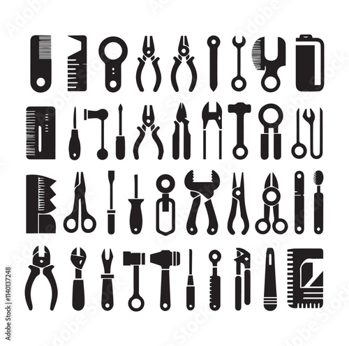 Wallpaper Mural Tools Silhouette Vector SH Torontodigital.ca