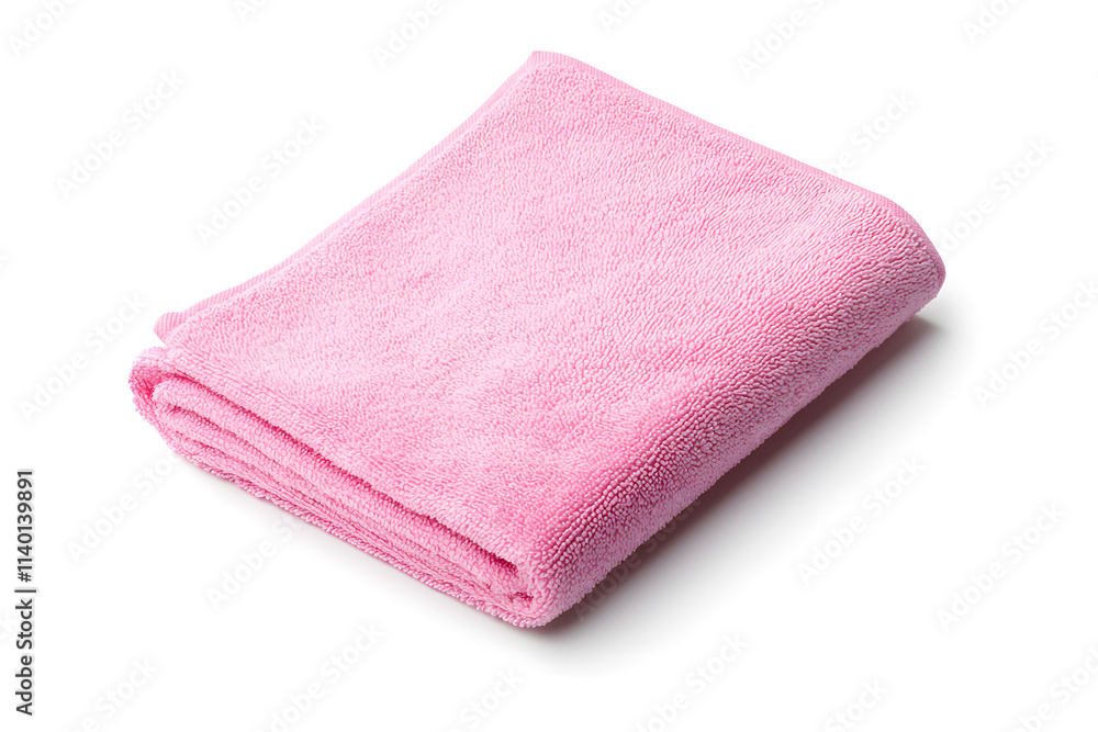 Pink microfiber cloth, isolated on white background Pink microfiber cloth, isolated on white background