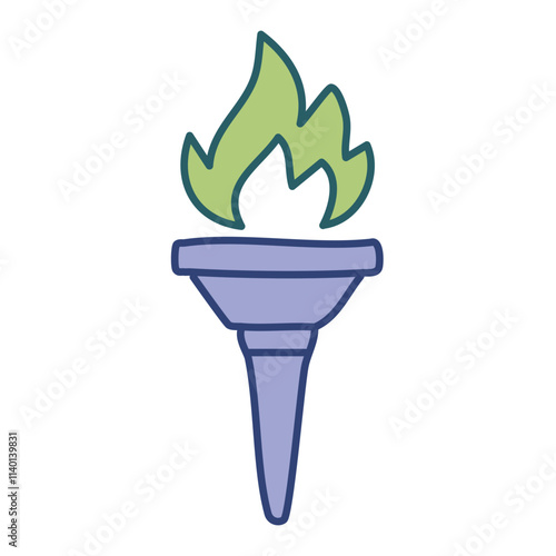 Lit torch icon. Bright burning torch; symbolizes success, victory, and enlightenment.