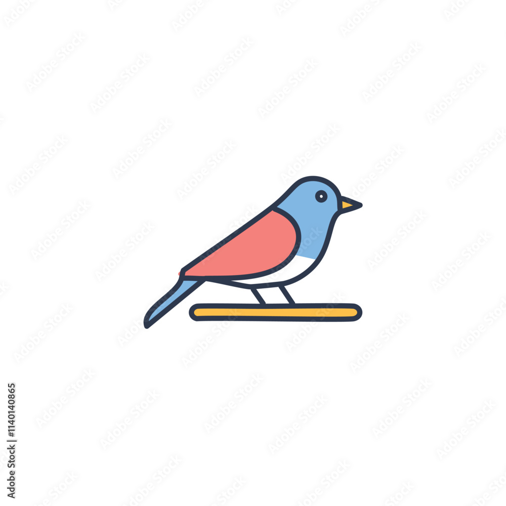 Fototapeta premium Colorful bird icon. Delightful avian illustration, symbolizing freedom, nature, and song.