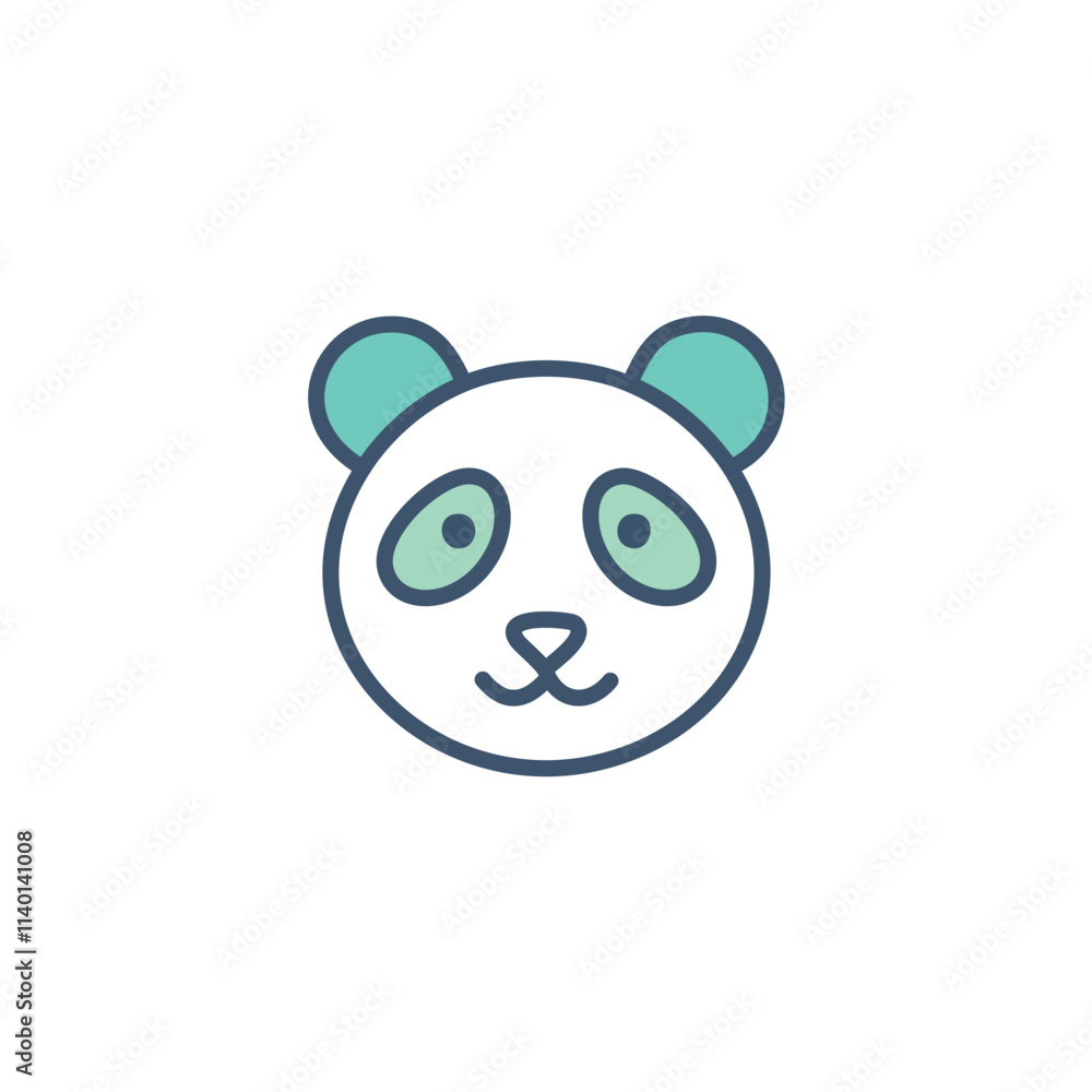 Cute panda face icon. Adorable panda bear illustration, perfect for kids content. Symbolizes peace, gentleness. Cute panda face icon. Adorable panda bear illustration, perfect for kids content. Symbolizes peace, gentleness.
