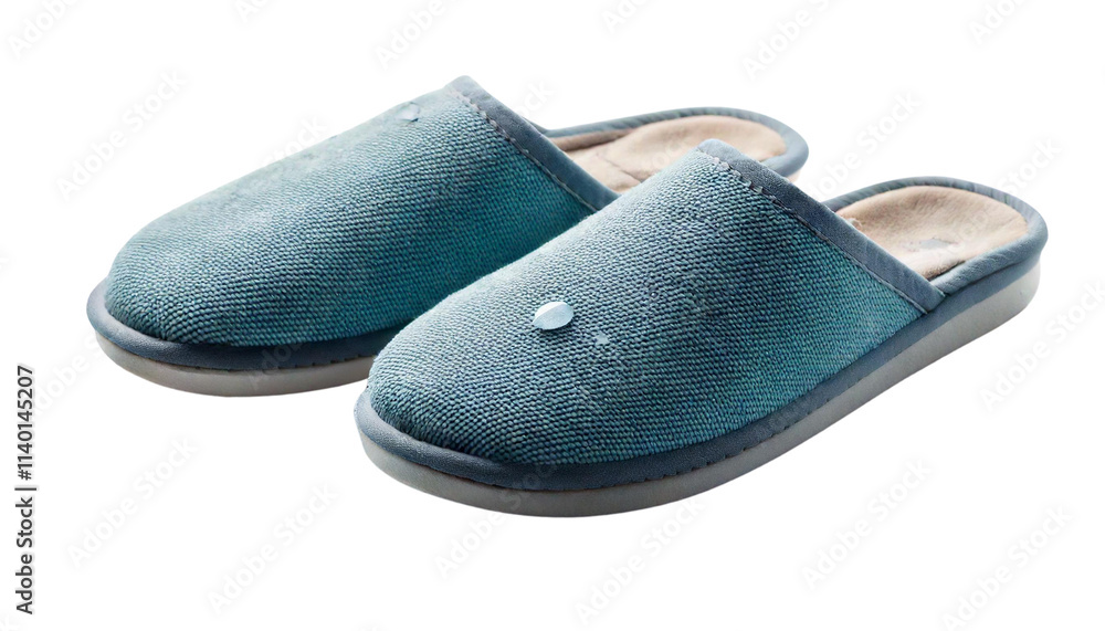 Slippers with Water Drop on White Background - Isolated Footwear Photography Slippers with Water Drop on White Background - Isolated Footwear Photography
