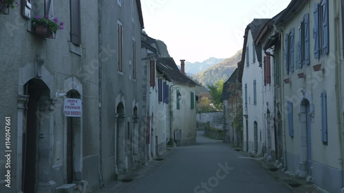 Typical Pyrenean architecture in a Village called Castet. Region : Nouvelle-Aquitaine, historical area : Béarn. photo