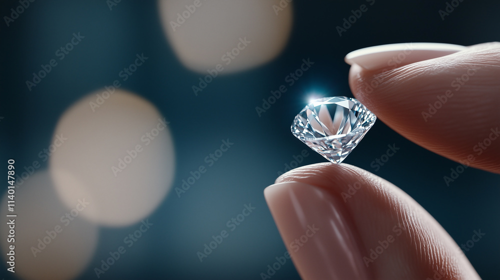 A Hand Holding a Brilliant Diamond. Symbol of Achievement A Hand Holding a Brilliant Diamond. Symbol of Achievement