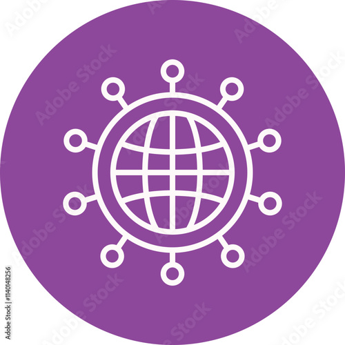 CDN (Content Delivery Network) line circle icon