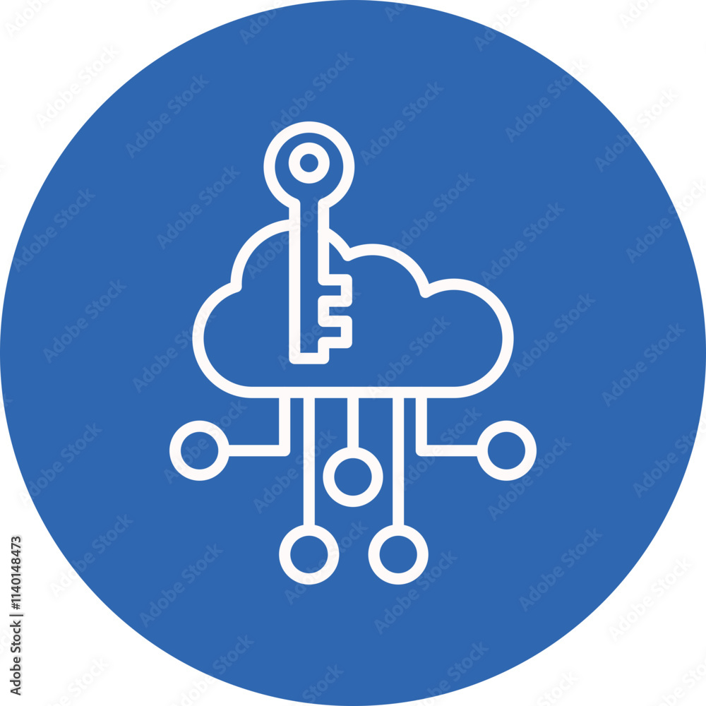 Cloud API Key line circle icon Cloud API Key line circle icon
