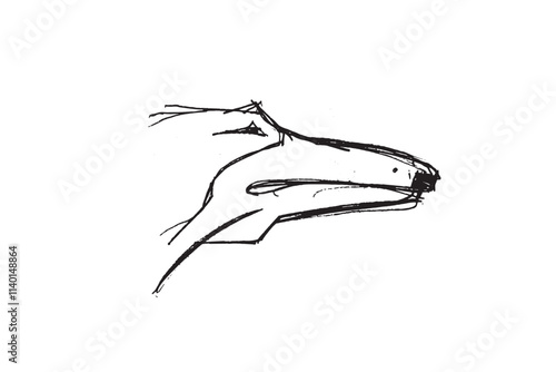 Hunting Sighthound hand-drawn sketches - minimalist ink drawing - Borzoi, hunting sighthound, whippet - linear vector illustrations. Dog breeding business concept.