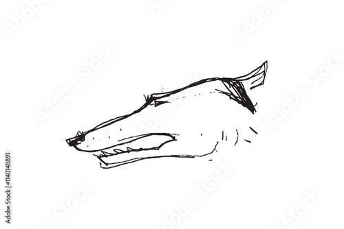 Hunting Sighthound hand-drawn sketches - minimalist ink drawing - Borzoi, hunting sighthound, whippet - linear vector illustrations. Dog breeding business concept.