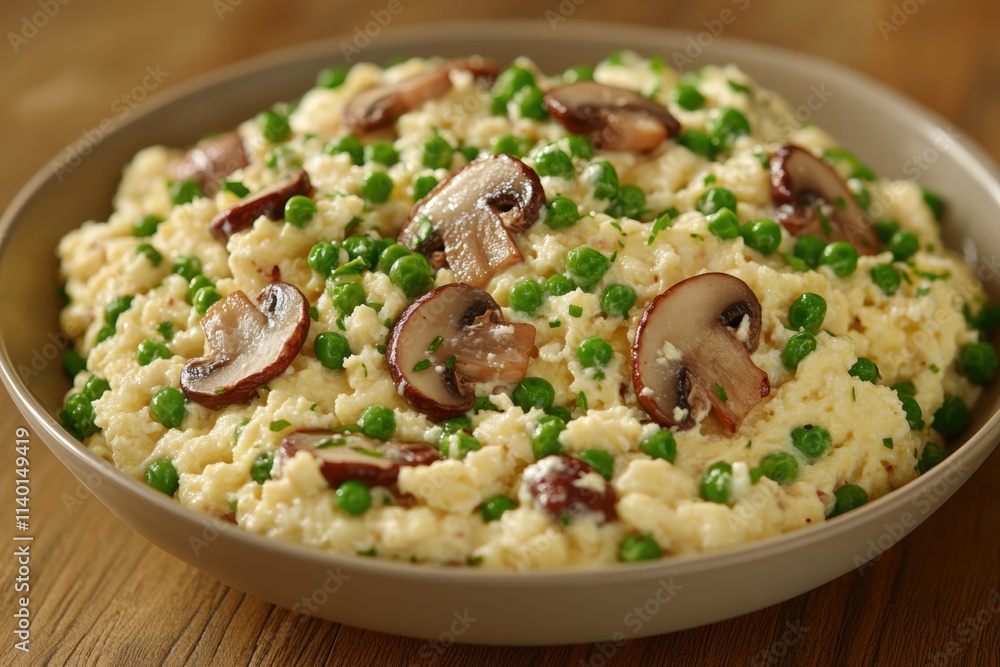 Creamy Scrambled Eggs with Mushrooms and Peas Creamy Scrambled Eggs with Mushrooms and Peas
