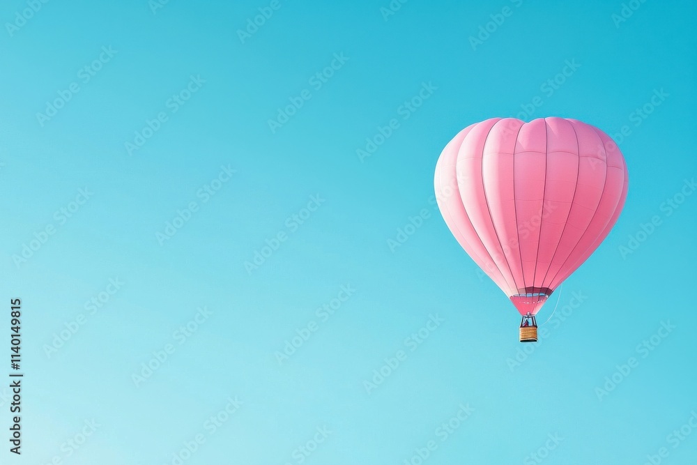 Fototapeta premium Heart-shaped hot air balloon celebration sky event romantic atmosphere