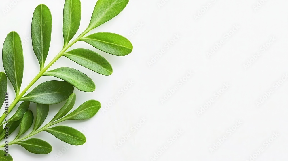 Fresh Green Leaf Isolated on Soft White Background for Design Use Fresh Green Leaf Isolated on Soft White Background for Design Use