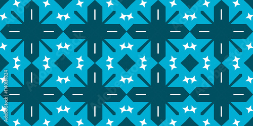 Seamless pattern banner blue and white. Merry Christmas. Happy New Year. Frost and snowflakes pattern