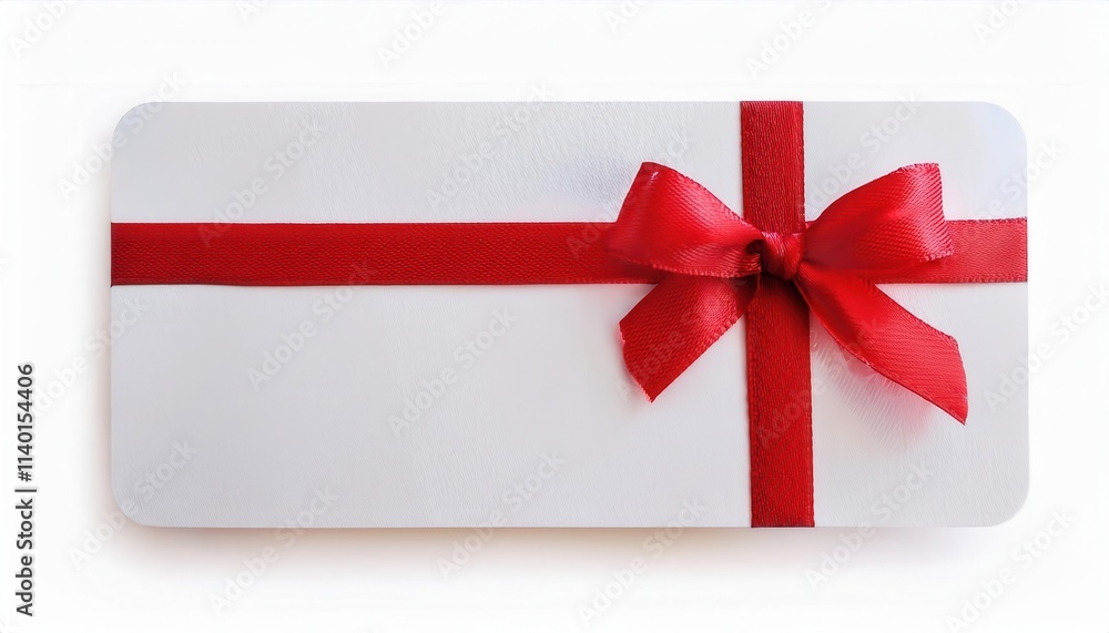 Elegant White Gift Card Wrapped in Vibrant Red Ribbon Bow. Perfect for Birthdays, Holidays, Anniversaries, or Special Occasions. Stylish, Versatile, and Thoughtful Gift Idea for Loved Ones Elegant White Gift Card Wrapped in Vibrant Red Ribbon Bow. Perfect for Birthdays, Holidays, Anniversaries, or Special Occasions. Stylish, Versatile, and Thoughtful Gift Idea for Loved Ones