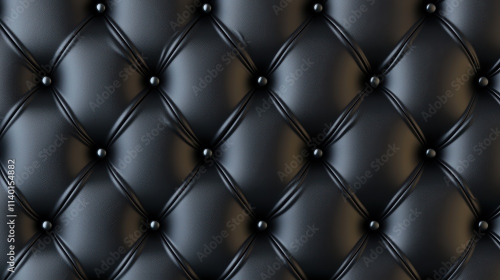 Elegant Black Tufted Leather Texture with Button Details for Design Elegant Black Tufted Leather Texture with Button Details for Design