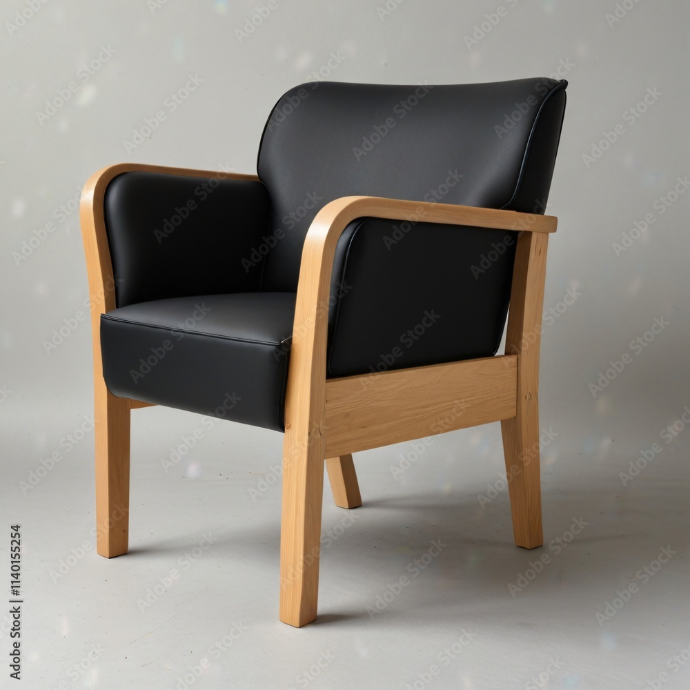 Naklejka premium black armchair with rounded arm