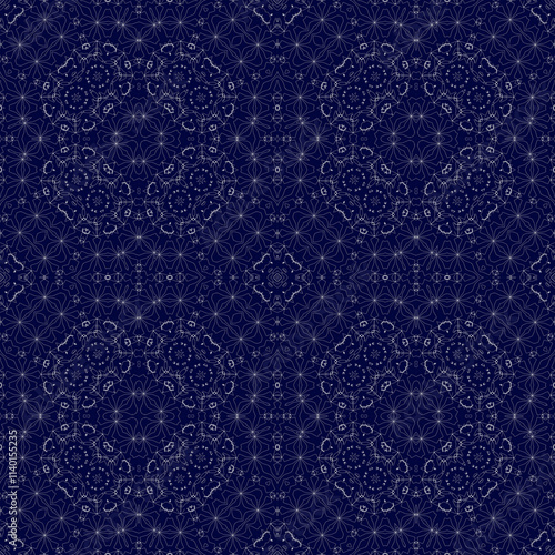Christmas seamless pattern. Christmas background blue. Snowflake pattern. Happy New Year
