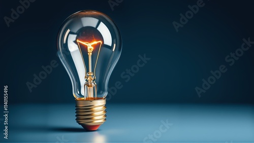 Bright lightbulb symbolizes the spark of creativity and innovation in business ideas and solutions for startups