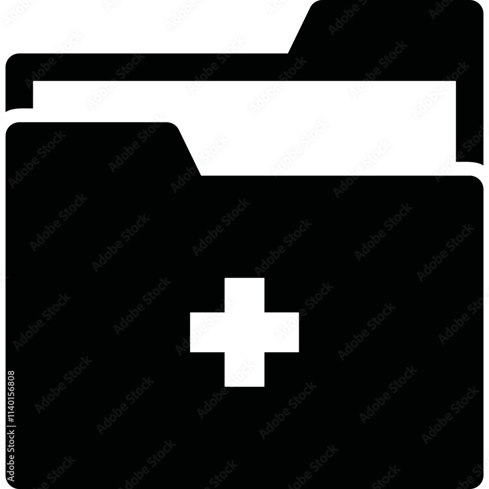 Simple vector icon medical folder Simple vector icon medical folder